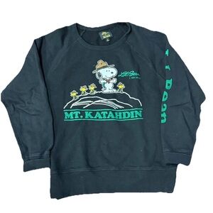 Todd Snyder x LL Bean Snoopy Peanuts Mt Katahdin Black Sweatshirt Mens Large